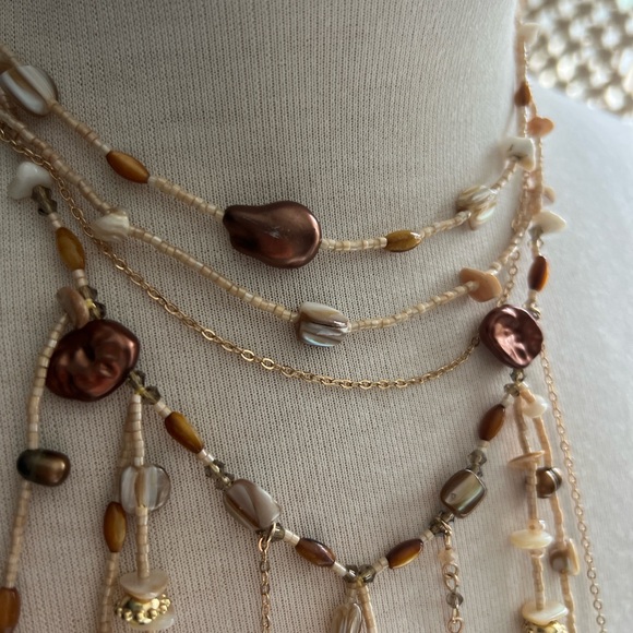 Ariana Ost Free People Something Beautiful Pearl Cross Bead Necklace SOLD OUT - Picture 2 of 8